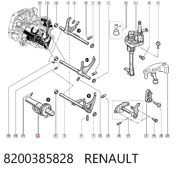 Шестерня задньої передачі 8200385828 Renault (RVI)