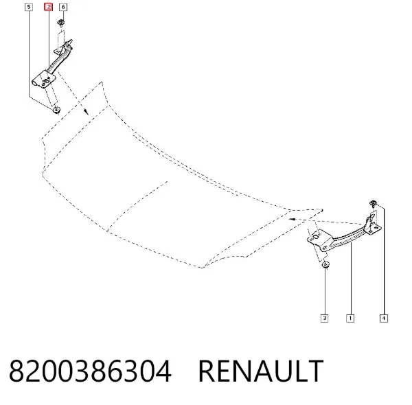 Петля капота, права 8200386304 Renault (RVI)