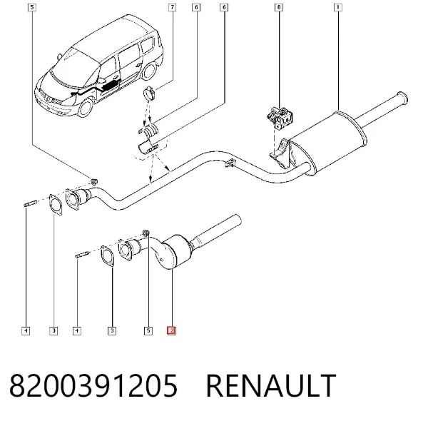 Каталізатор 8200391205 Renault (RVI)