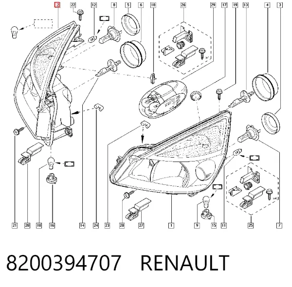 Фара права 8200394707 Renault (RVI)