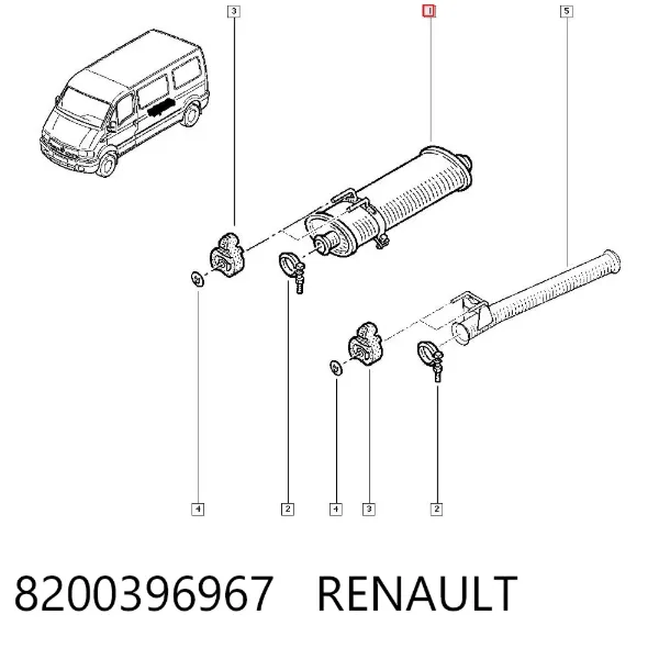 Глушник, центральна частина 8200396967 Renault (RVI)
