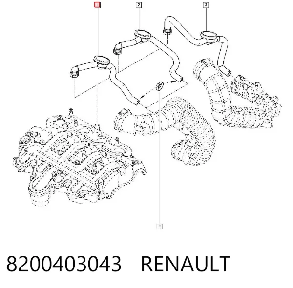 Клапан вентиляції картерних газів 8200403043 Renault (RVI)