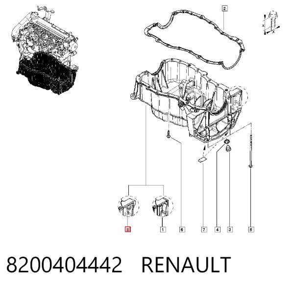 Піддон масляний картера двигуна 8200404442 Renault (RVI)