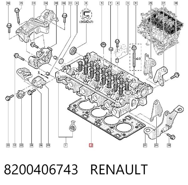 Прокладка ГБЦ 8200406743 Renault (RVI)