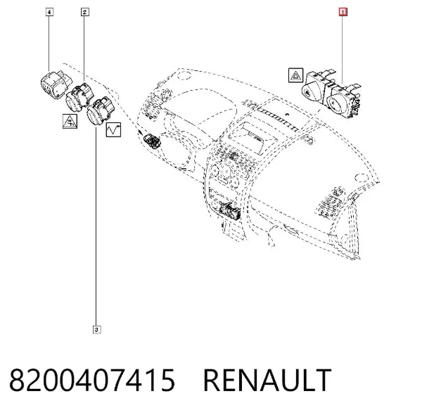 Кнопка аварійки 8200407415 Renault (RVI)