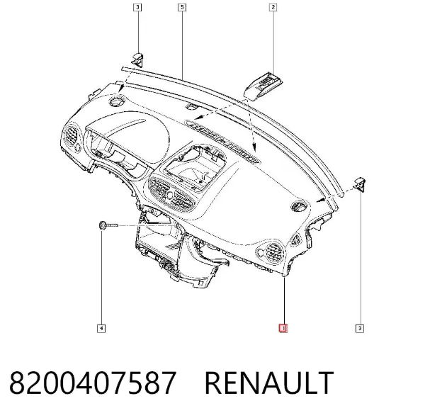 Панель приладів торпеди 8200407587 Renault (RVI)