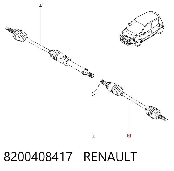 Ліва піввісь 8200408417 Renault (RVI)