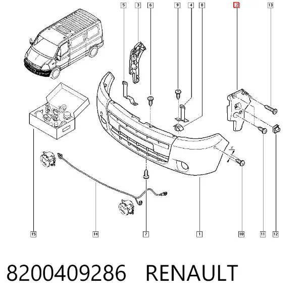 Кронштейн бампера переднього, лівий 8200409286 Renault (RVI)