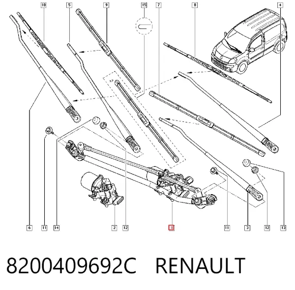 Трапеція двірників 8200409692C Renault (RVI)