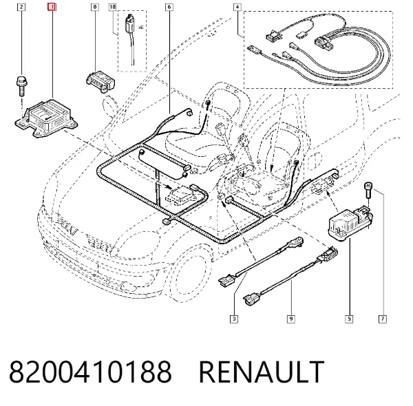 Подушка безпеки, пасажирська, AIRBAG 8200410188 Renault (RVI)