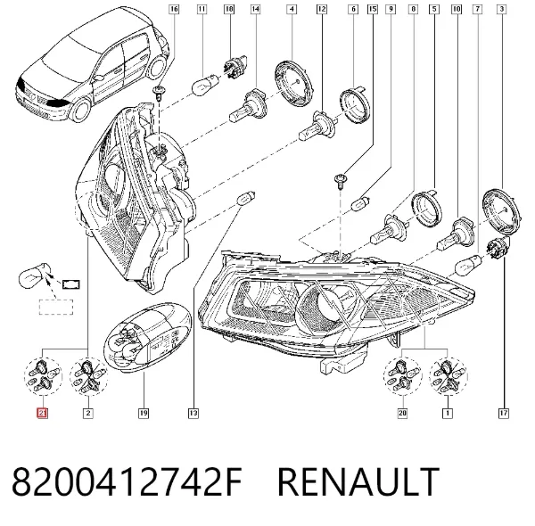 Фара права 8200412742F Renault (RVI)