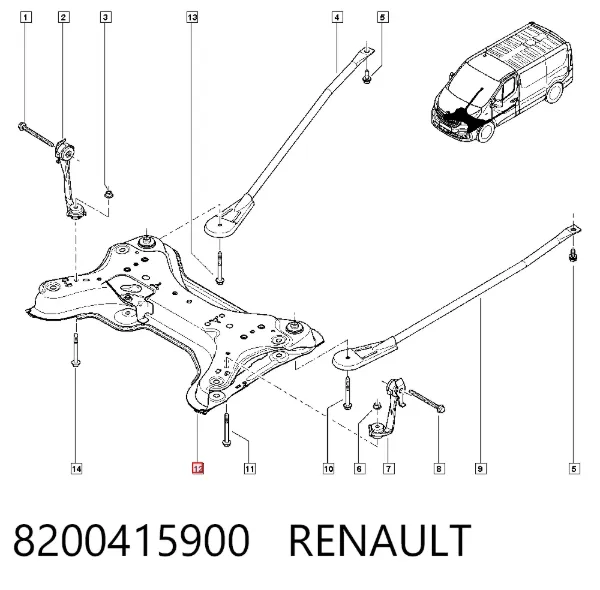 Підрамник передній 8200415900 Renault (RVI)