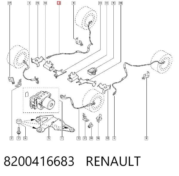 Датчик АБС (ABS) задній 8200416683 Renault (RVI)