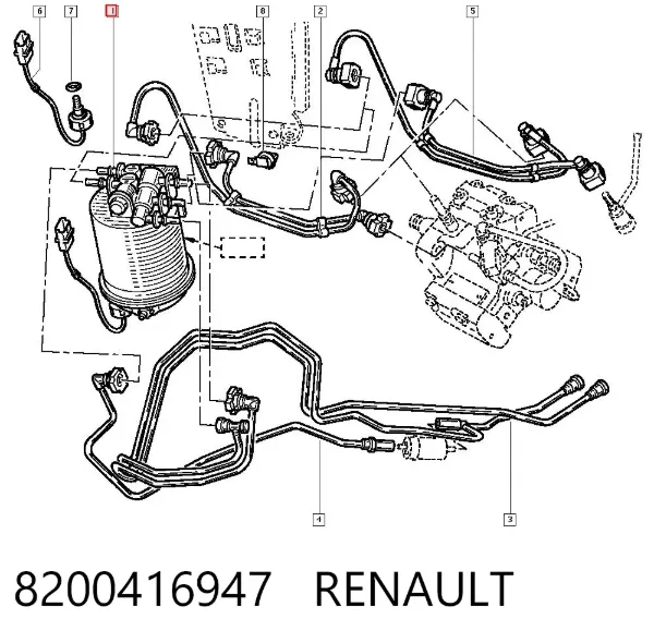 Паливний фільтр 8200416947 Renault (RVI)