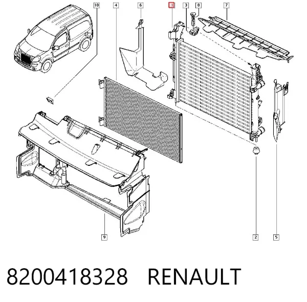 Радіатор 8200418328 Renault (RVI)