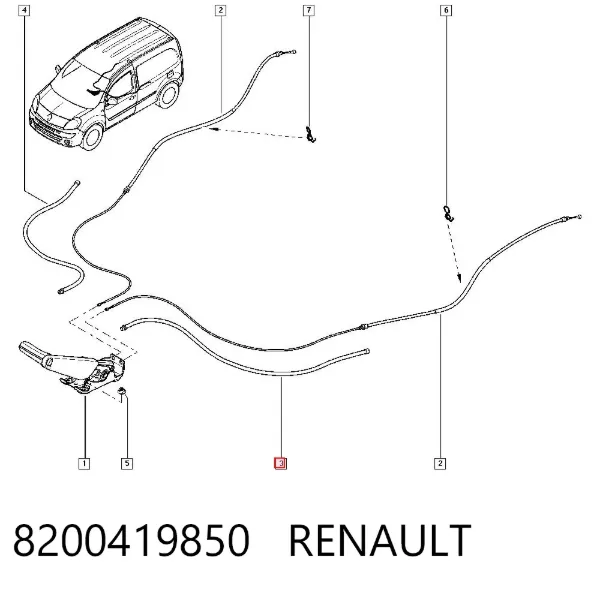 Напрямна троса ручного гальма 8200419850 Renault (RVI)