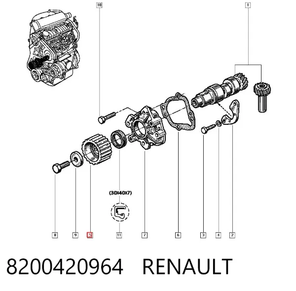 Ролик паразитний ГРМ 8200420964 Renault (RVI)