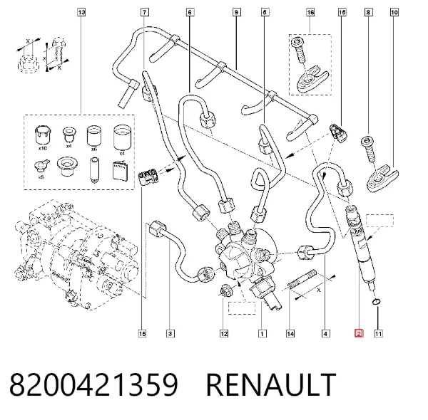Паливні форсунки 8200421359 Renault (RVI)