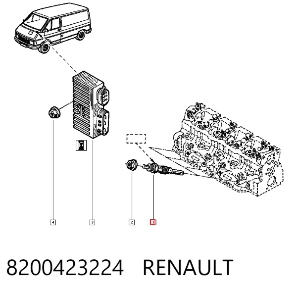 Свічка накалу 8200423224 Renault (RVI)