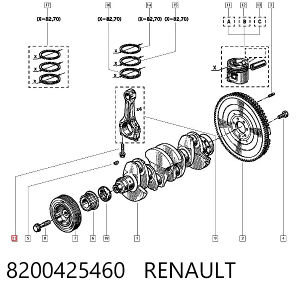 Болт шатуна 8200425460 Renault (RVI)