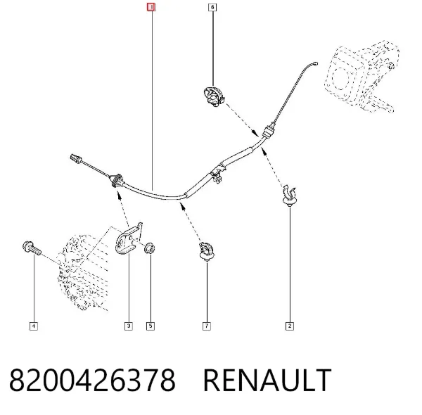 Трос зчеплення 8200426378 Renault (RVI)