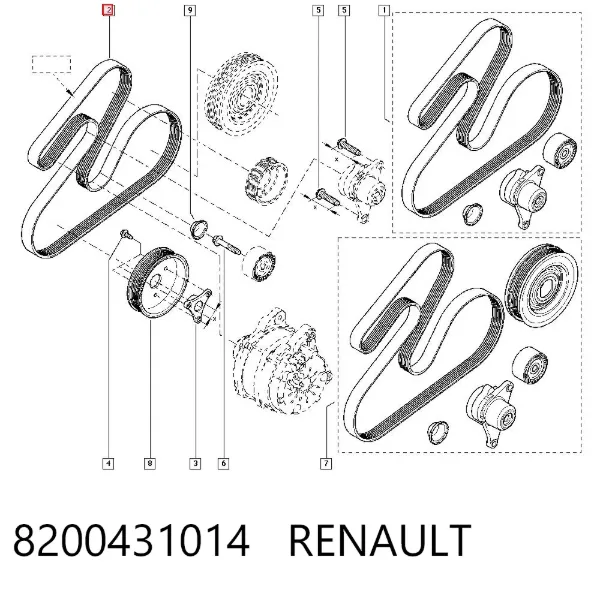 Ремінь генератора 8200431014 Renault (RVI)