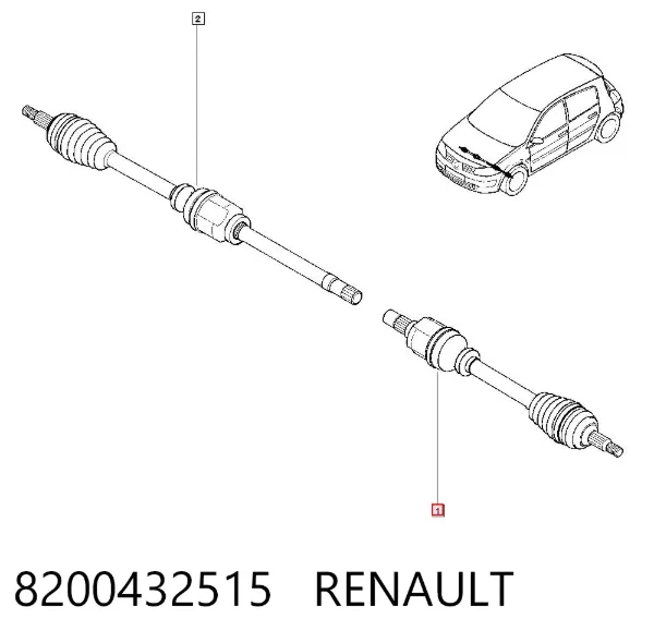 Ліва піввісь 8200432515 Renault (RVI)