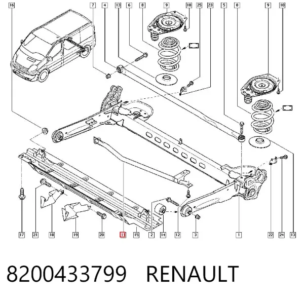 Тяга поперечна задньої підвіски 8200433799 Renault (RVI)