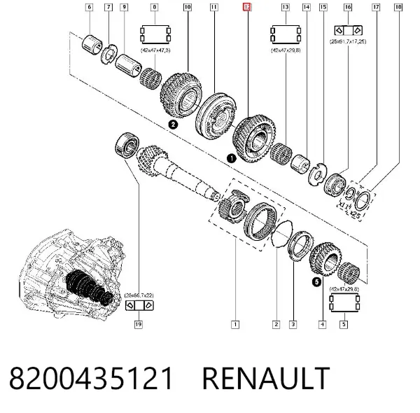 Шестерня 1-й передачі 8200435121 Renault (RVI)