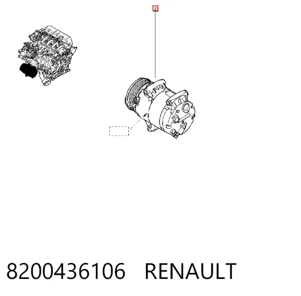 Компресор кондиціонера 8200436106 Renault (RVI)