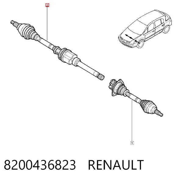 Піввісь права 8200436823 Renault (RVI)