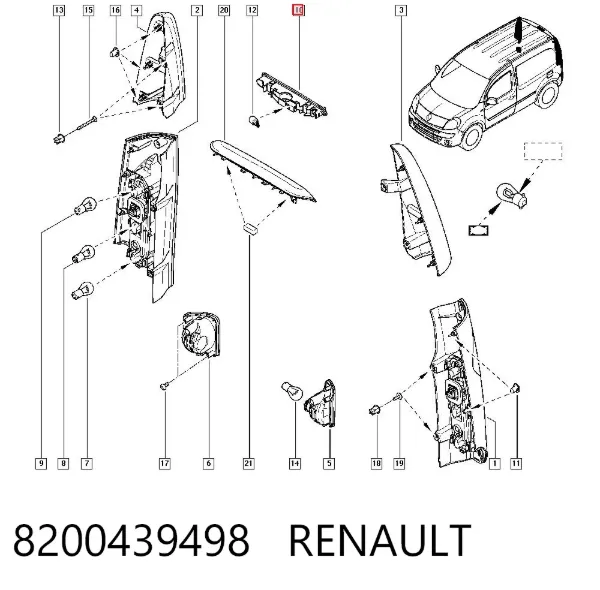 Ліхтар кришки багажника 8200439498 Renault (RVI)