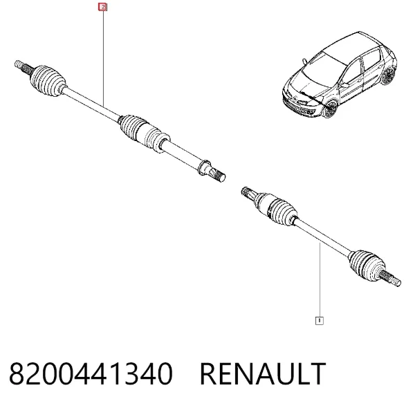 Піввісь права 8200441340 Renault (RVI)