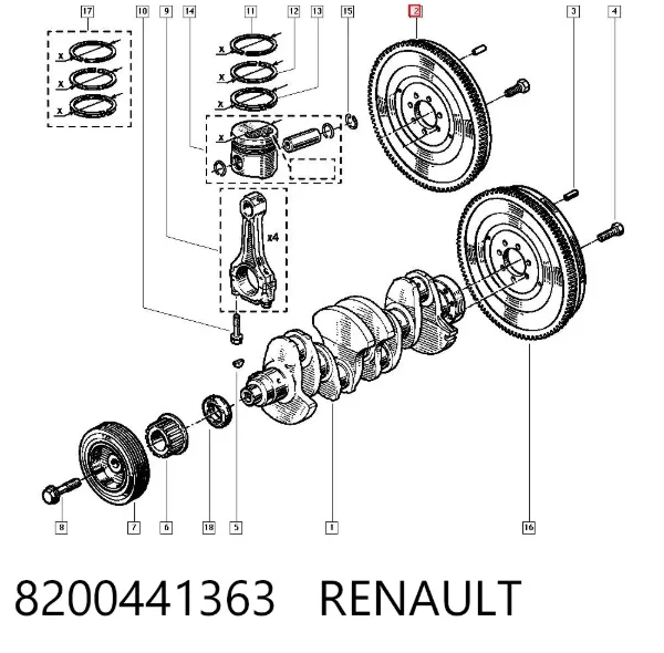 Маховик 8200441363 Renault (RVI)