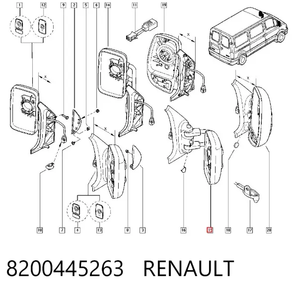 Дзеркало праве 8200445263 Renault (RVI)