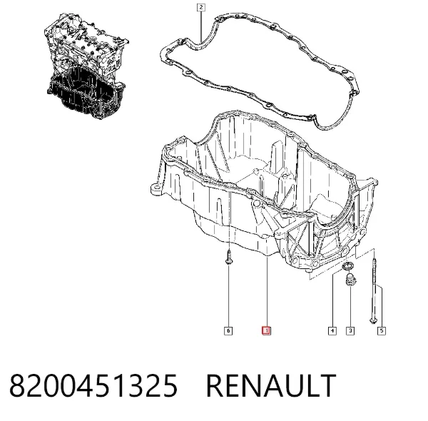 Піддон масляний картера двигуна 8200451325 Renault (RVI)