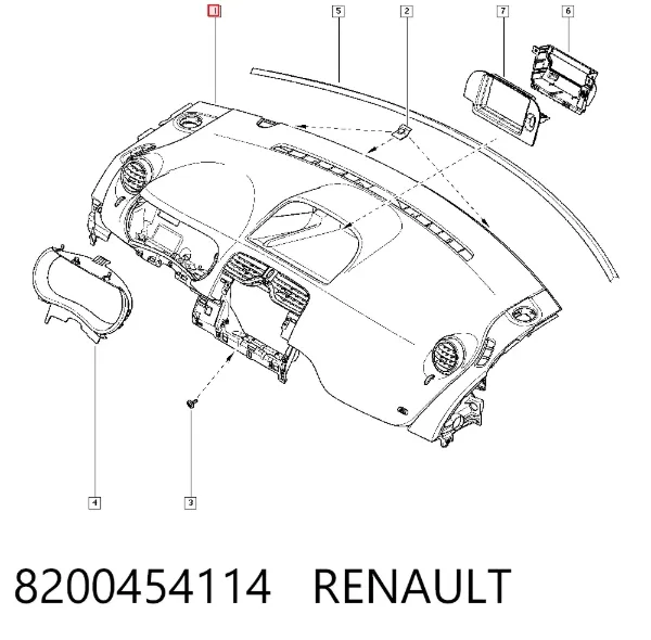Панель приладів торпеди 8200454114 Renault (RVI)