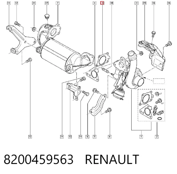 Патрубок турбіни вихлопних газів 8200459563 Renault (RVI)
