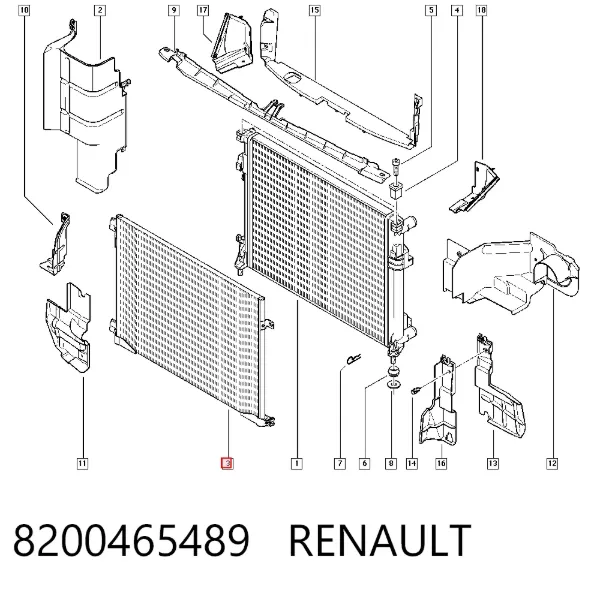 Радіатор кондиціонера 8200465489 Renault (RVI)