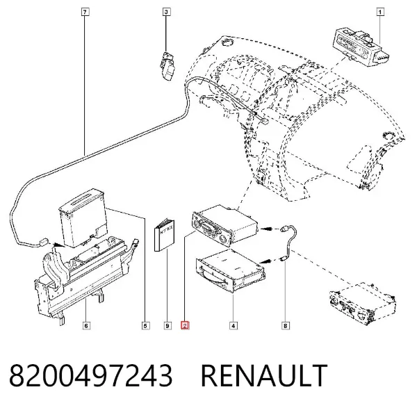 Магнітола 8200497243 Renault (RVI)