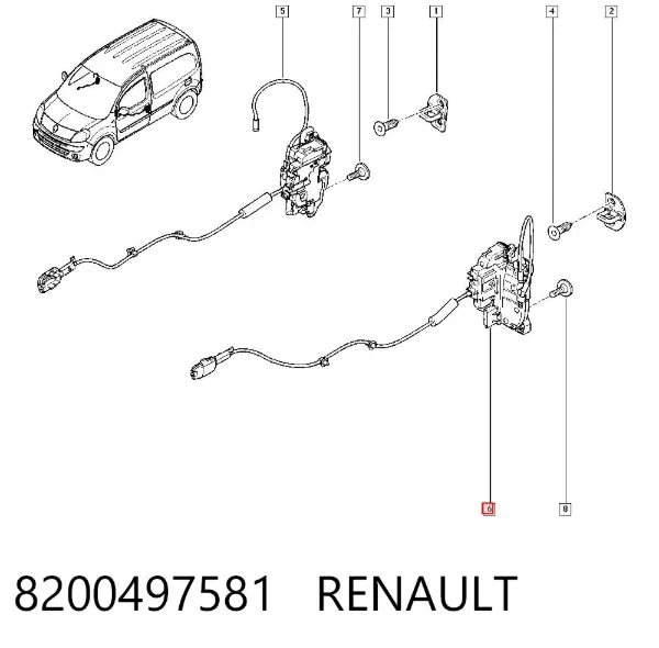 Замок передньої лівої двері 8200497581 Renault (RVI)