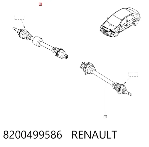 Піввісь права 8200499586 Renault (RVI)