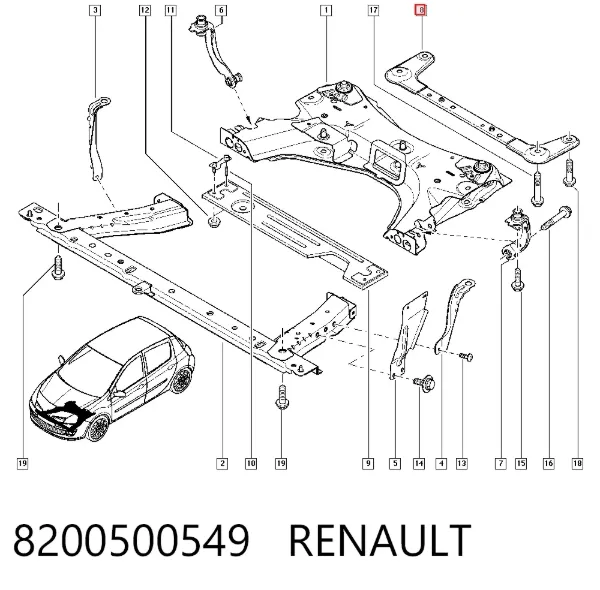 Підсилювач переднього підрамника 8200500549 Renault (RVI)