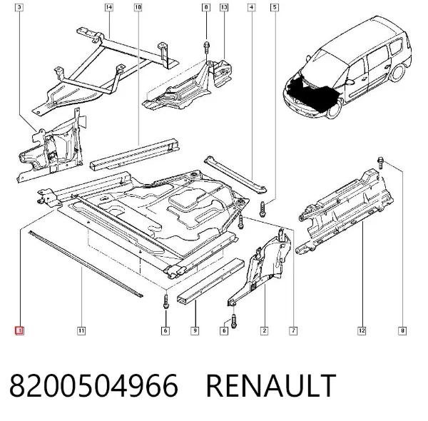 Захист двигуна 8200504966 Renault (RVI)