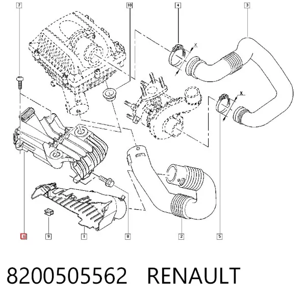 Кронштейн повітряного фільтра 8200505562 Renault (RVI)