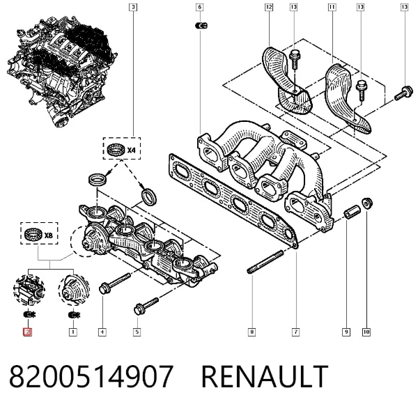Колектор впускний нижній 8200514907 Renault (RVI)