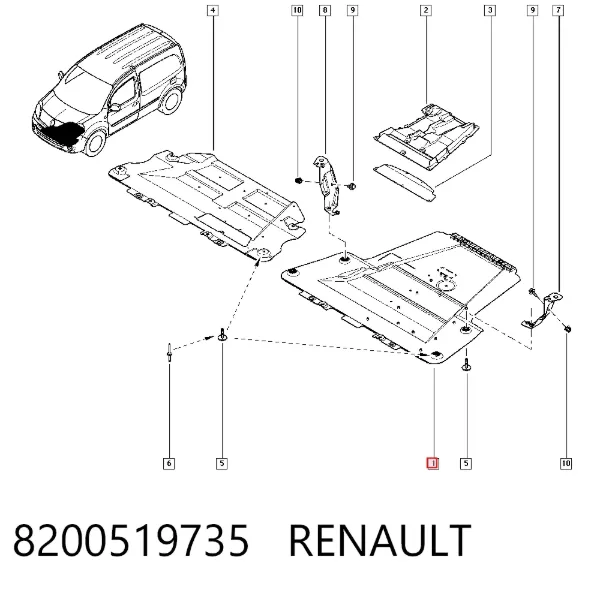 Захист двигуна 8200519735 Renault (RVI)