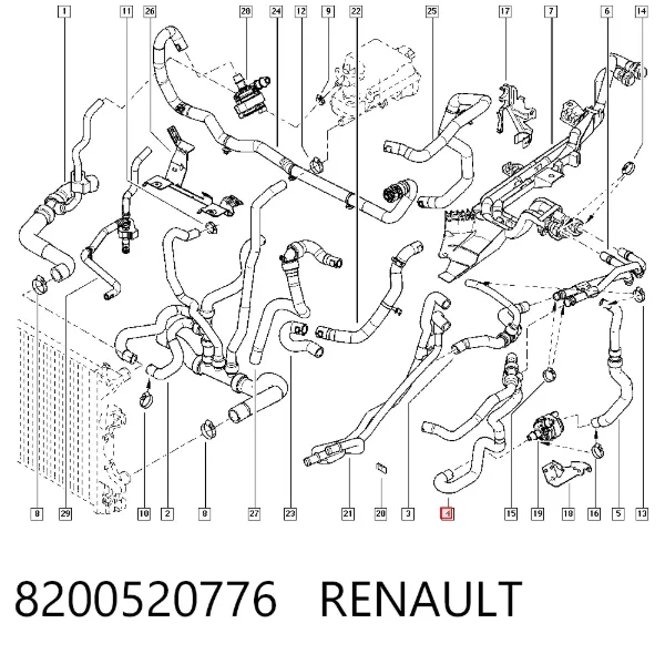 Патрубок термостата 8200520776 Renault (RVI)