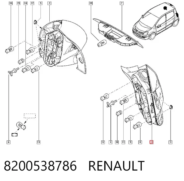Лівий стоп 8200538786 Renault (RVI)