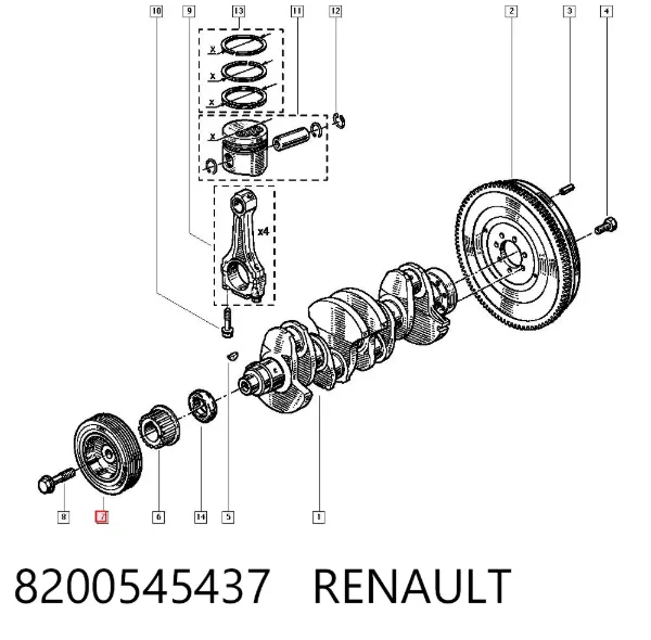 Шків колінвала 8200545437 Renault (RVI)